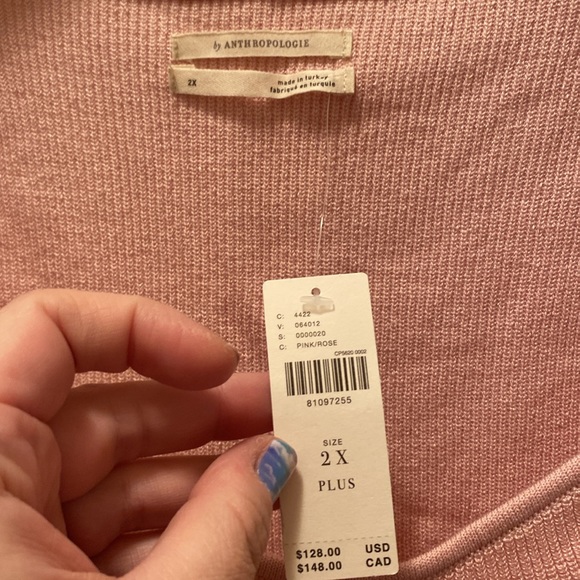 NWT Pink Anthropologie Sweater 2x - Picture 3 of 6
